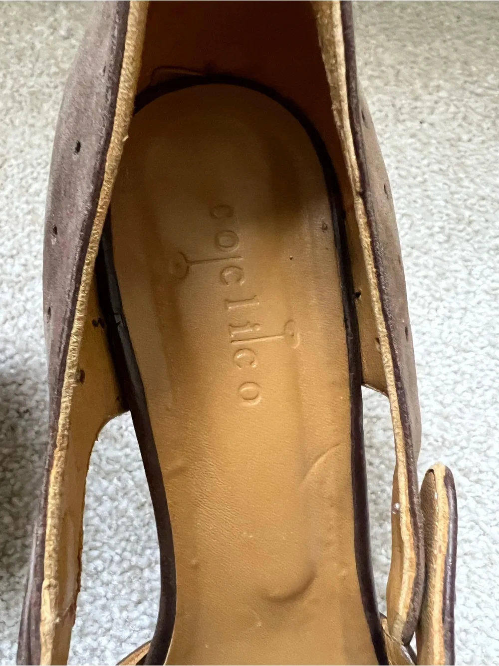 Coclico Cocoa Brown Leather Mary Jane heels